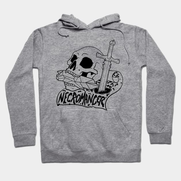 Necromancer Class - Black Design Hoodie by CliffeArts